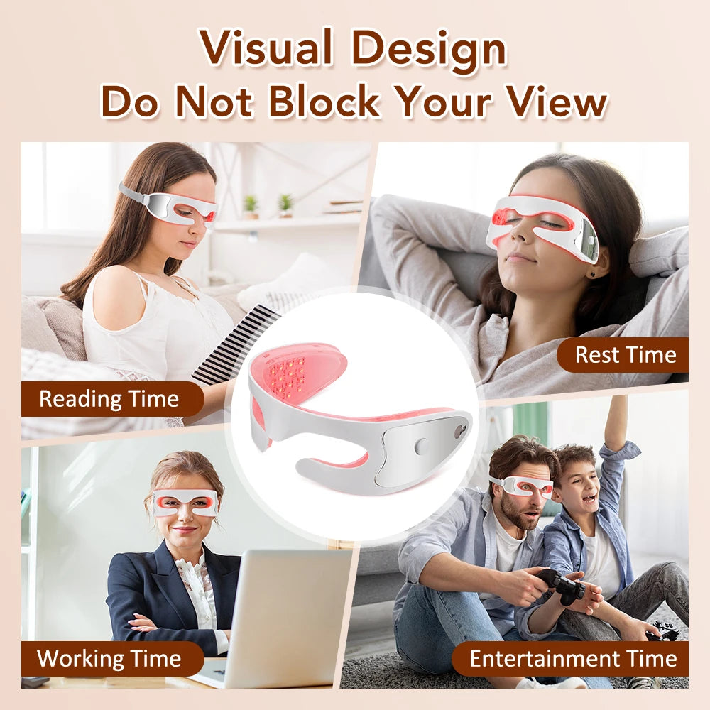 3D LED Red Light Eye Massager with Vibration for Dark Circles & Fatigue Relief - 6