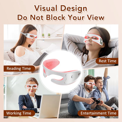 3D LED Red Light Eye Massager with Vibration for Dark Circles & Fatigue Relief