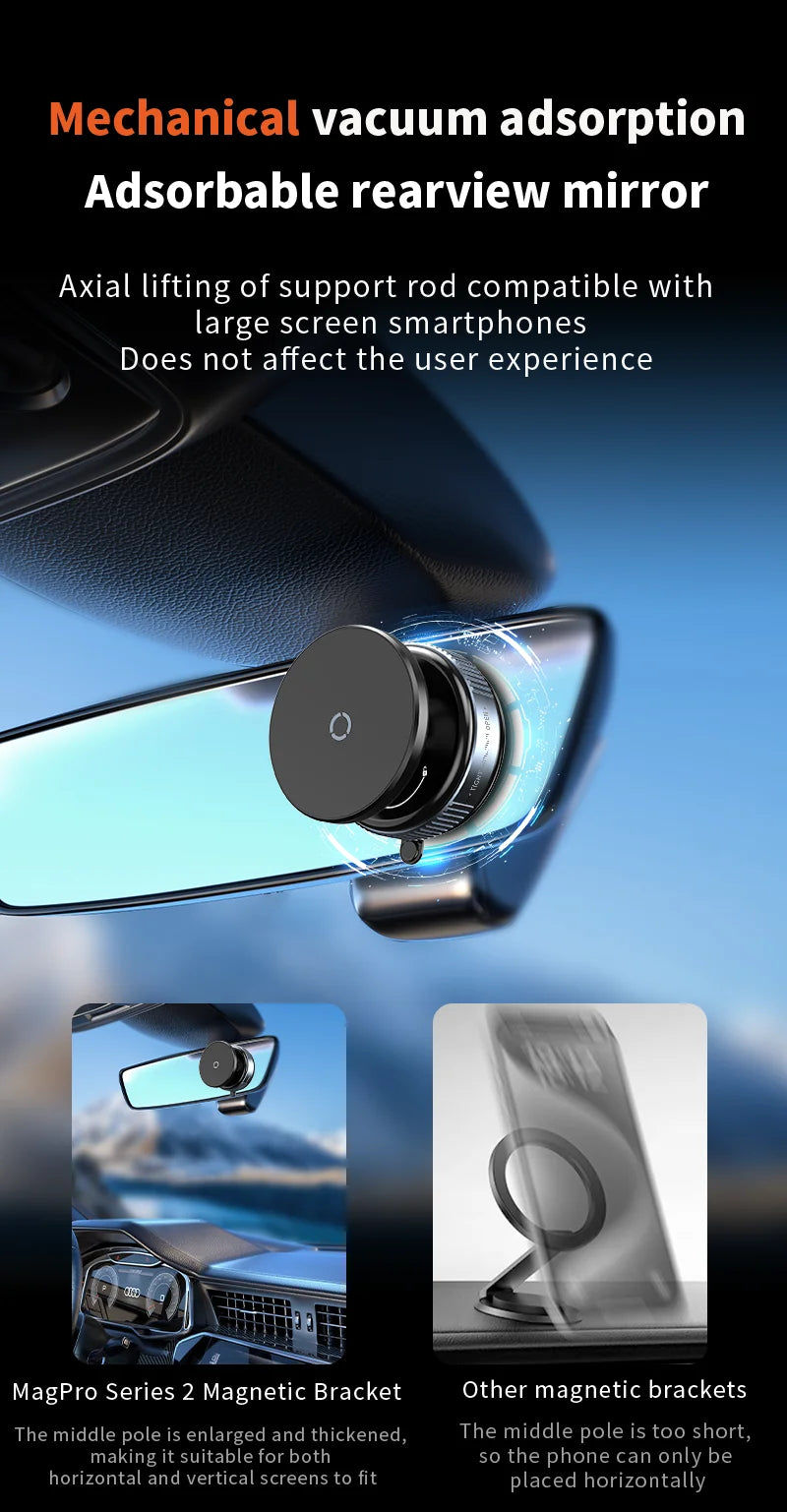 Strong Magnetic Vacuum Suction Cup Phone Holder for Car, Gym & Kitchen