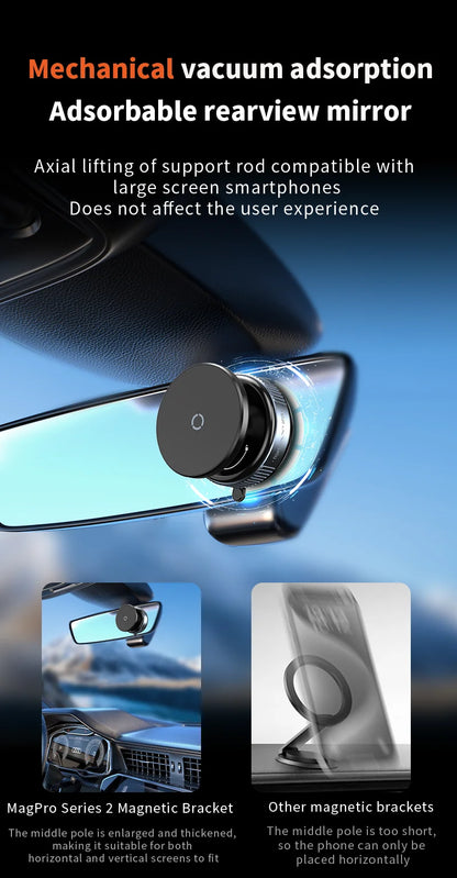 Strong Magnetic Vacuum Suction Cup Phone Holder for Car, Gym & Kitchen