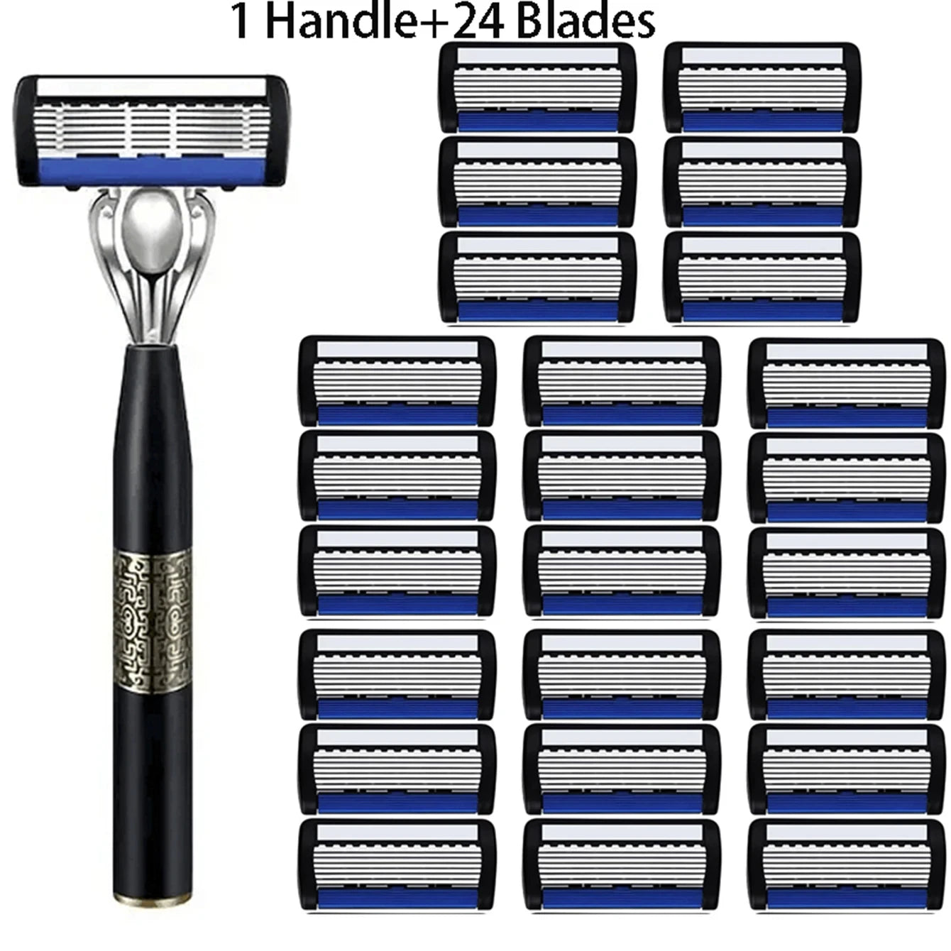 6-Layer Men's Manual Razor - Stainless Steel Shaving Set - 15