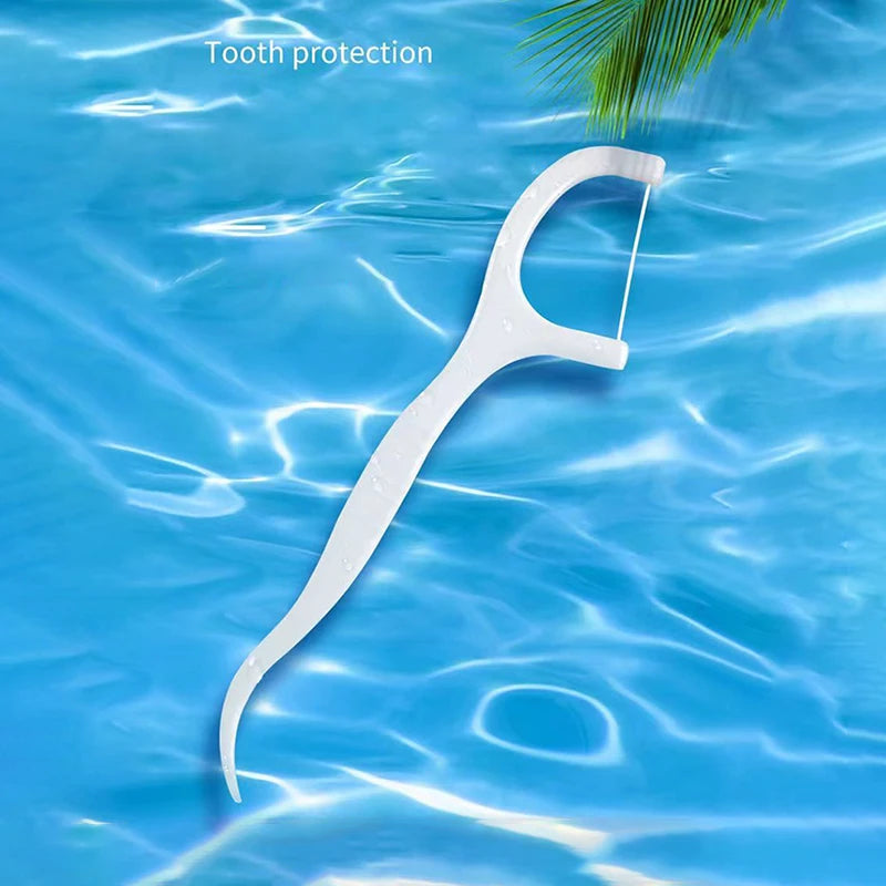 Portable Dental Floss Picks with Dispenser Case for Easy Oral Care - 8