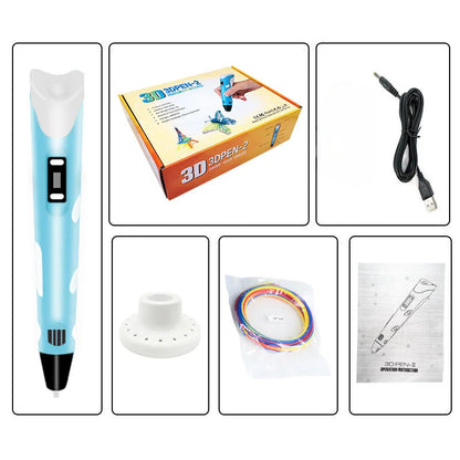 3D Printing Pen for Kids - Creative DIY Drawing Tool with LED Display & Temperature Control