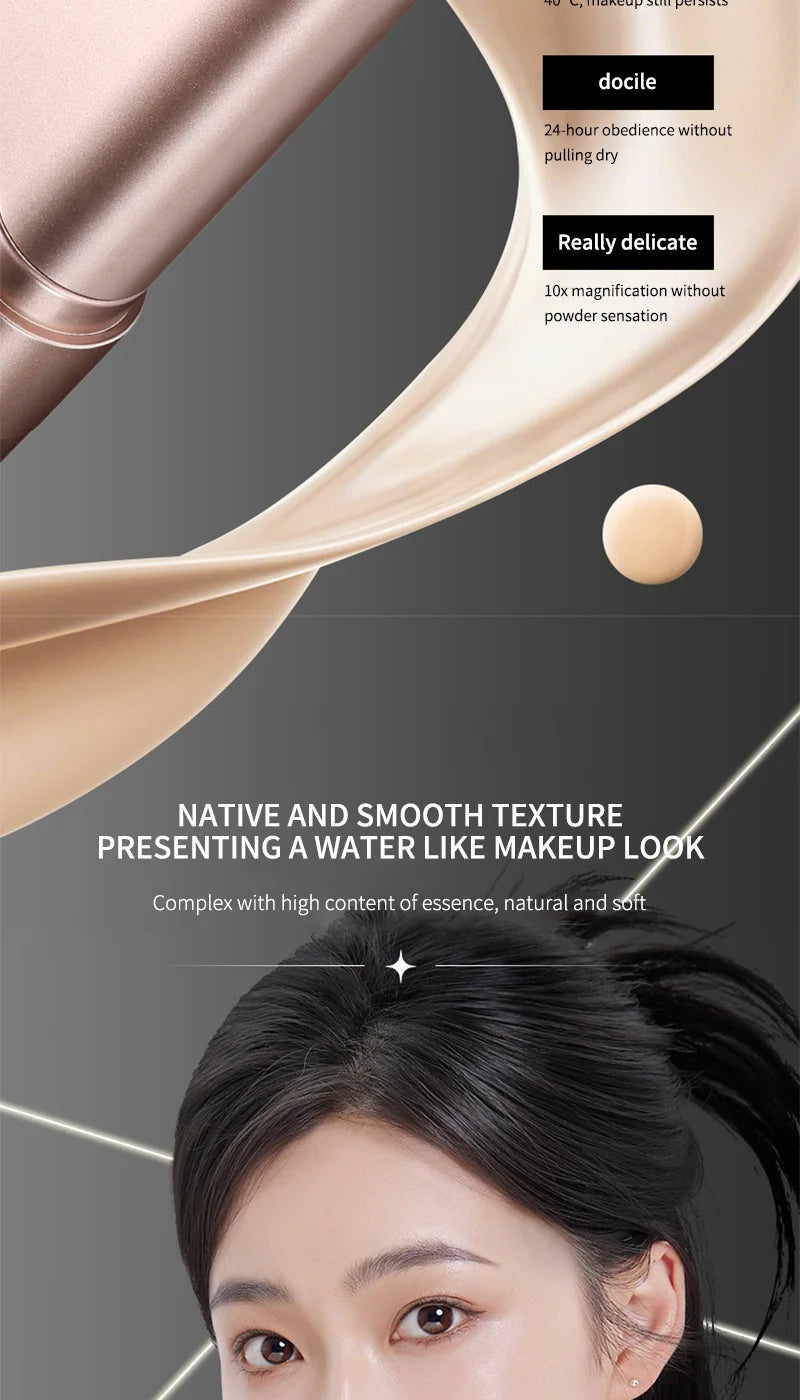 Double-Ended Hydrating Foundation Stick with Built-in Brush - Long-Lasting
