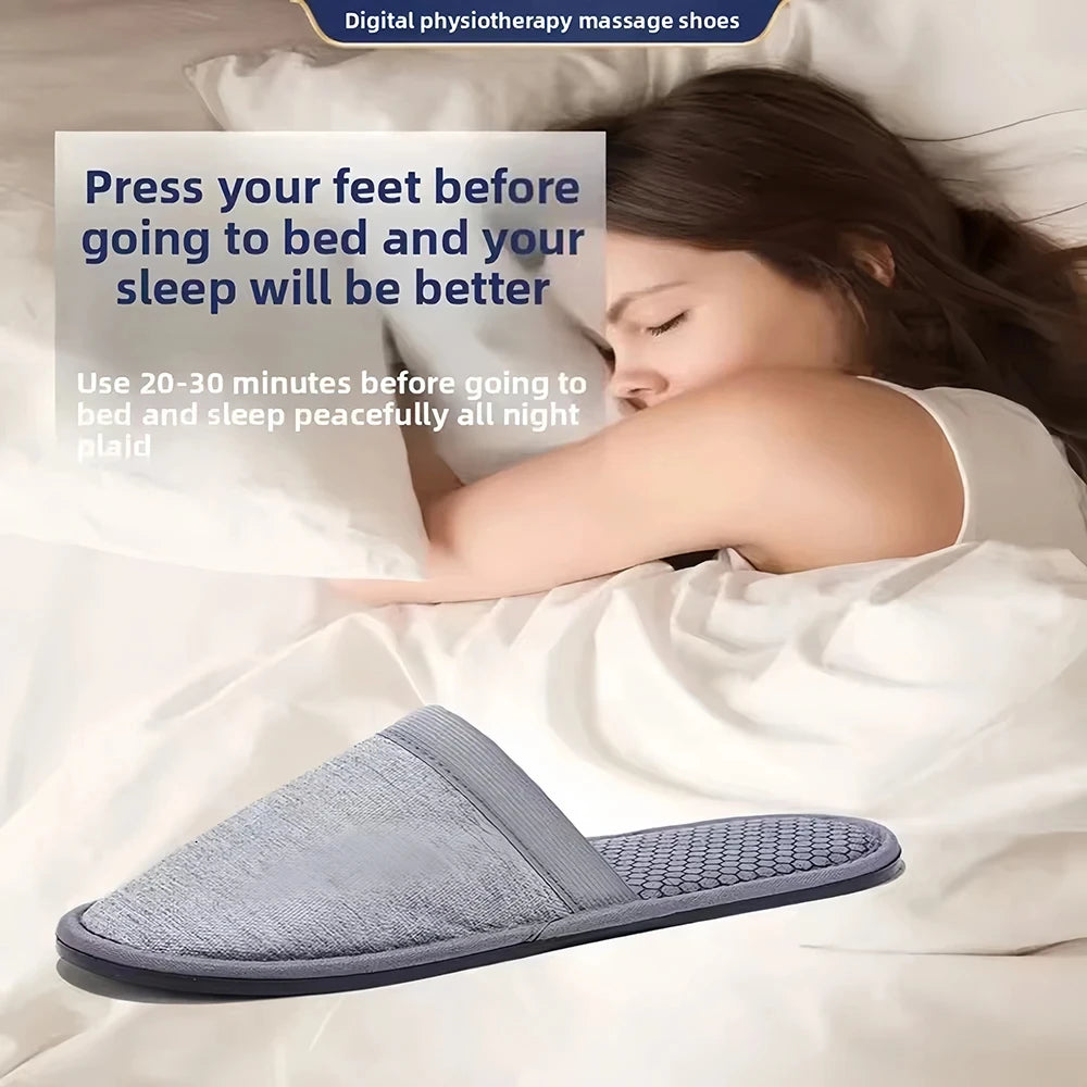 EMS Foot Massager Slippers with Remote - Electric Pulse Therapy Shoes
