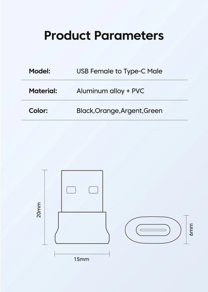 USB A Male to USB C Female OTG Adapter - 100W Fast Charging & Data Converter