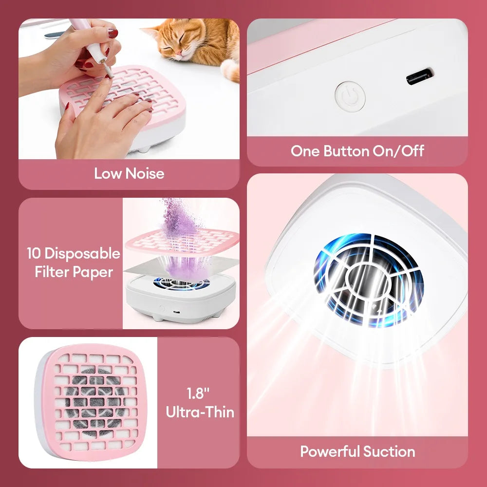 Portable Mini Nail Dust Collector USB Vacuum 3...1v.webp
