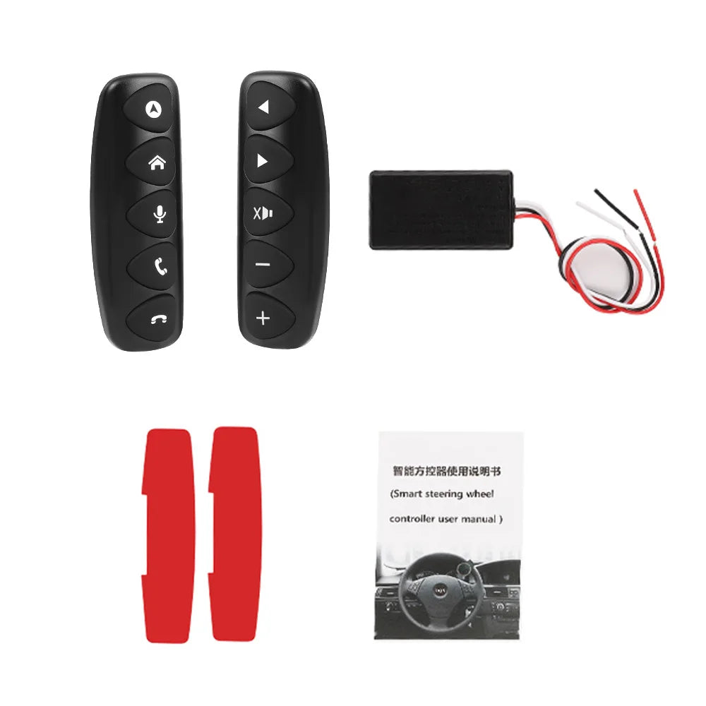 Wireless Car Steering Wheel Remote Control - 10-Key Universal Media Buttons