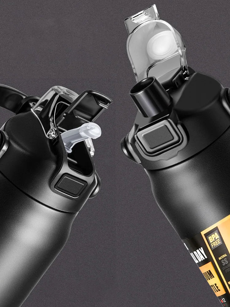 Insulated Stainless Steel Vacuum Flask - 24H Cold & 8H Hot Water Bottle - 3