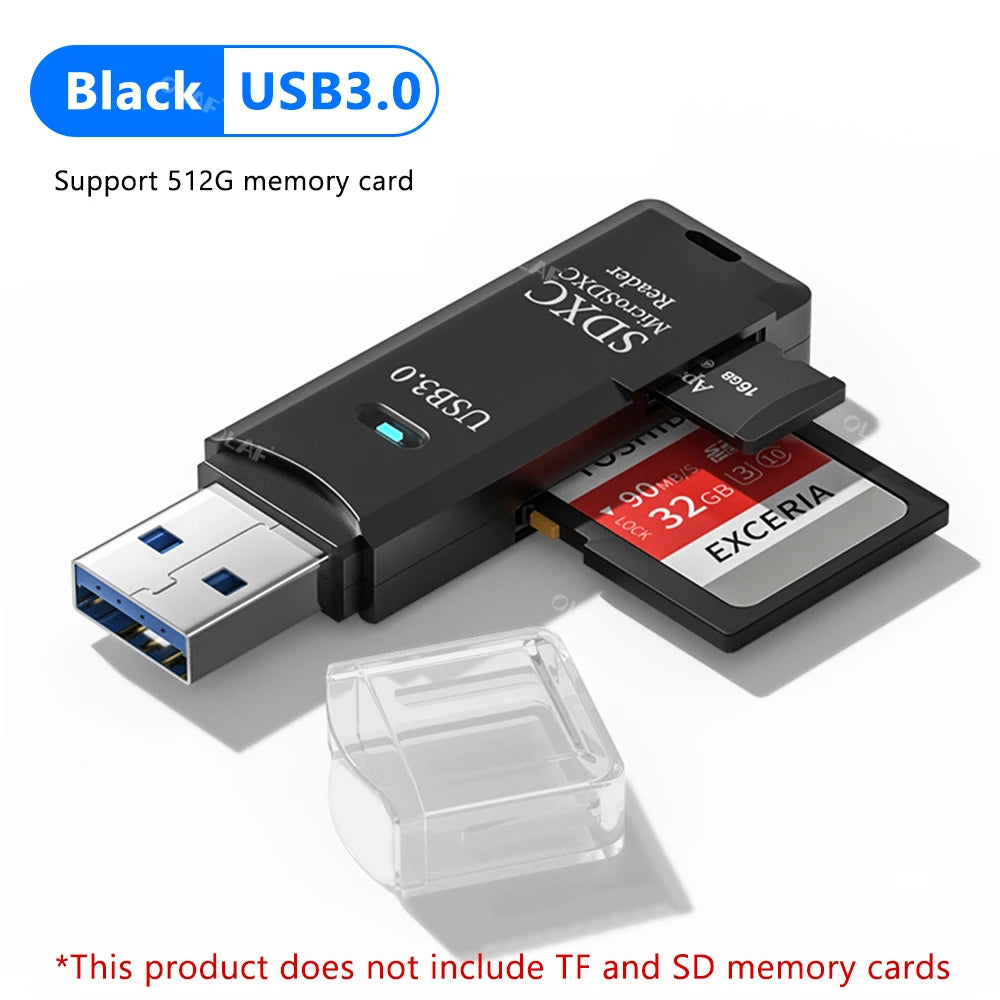 2-in-1 USB 3.0 SD & TF Memory Card Reader - Fast Data Transfer Adapter - 15