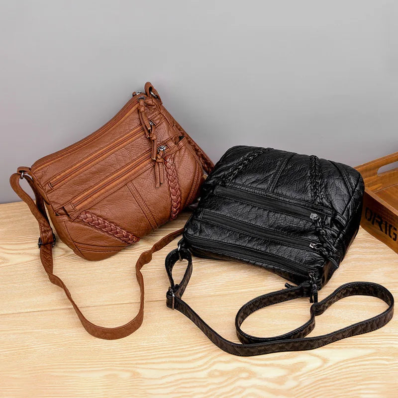 Luxury Vintage Leather Bucket Bag