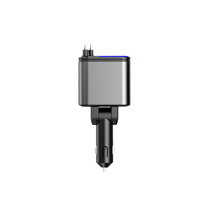 4-in-1 Retractable Car Charger 180W Fast Charging Adapter for All Phones