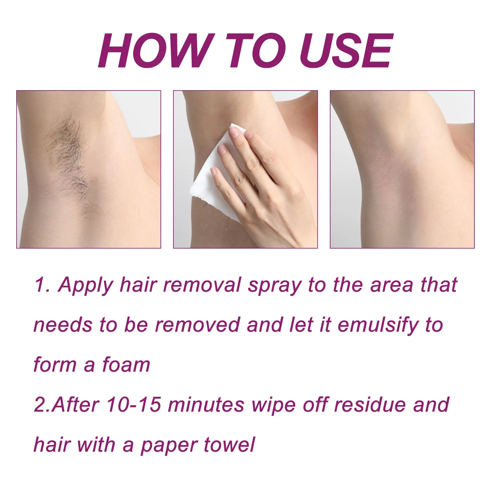 Silky Beauty Hair Removal Spray - Painless Depilatory Mousse for Smooth Skin - 10