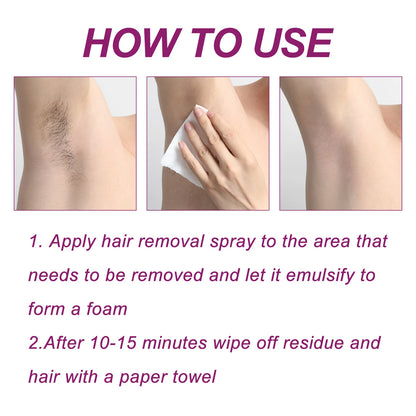 Silky Beauty Hair Removal Spray - Painless Depilatory Mousse for Smooth Skin