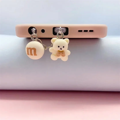 Cute Bear Phone Charging Port Dust Plug & Protection Charm