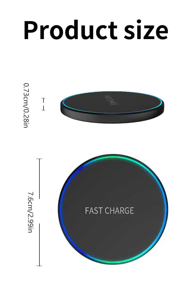 15W Fast Wireless Charging Pad - Slim Qi-Certified Charger for All Devices