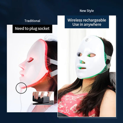 7-Color LED Photon Therapy Facial Mask for Skin Rejuvenation & Face Lifting
