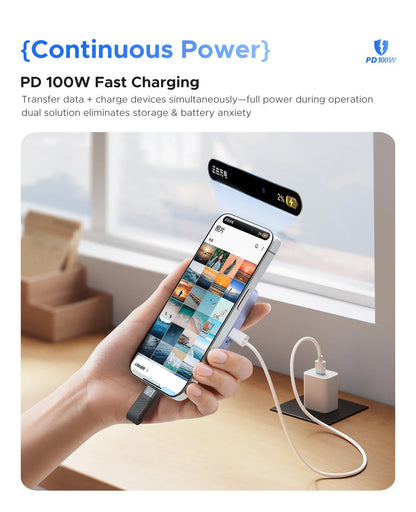 Magnetic NVMe M.2 SSD Enclosure for iPhone 4K ProRes Recording & 100W Charge