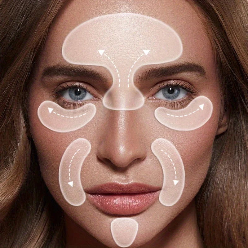 Reusable Silicone Anti-Wrinkle Patches - Face, Forehead & Neck Smoothing Set