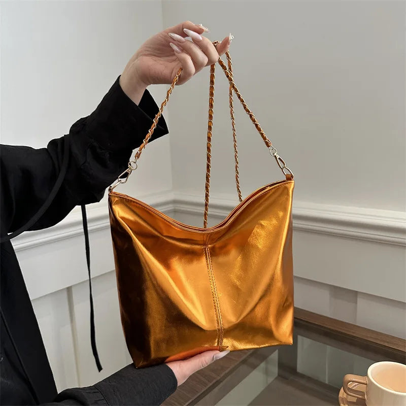 Luxury Glossy Shoulder Tote
