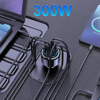 240W 4-Port USB-C Car Charger - PD 3.1 Super Fast Charging Adapter