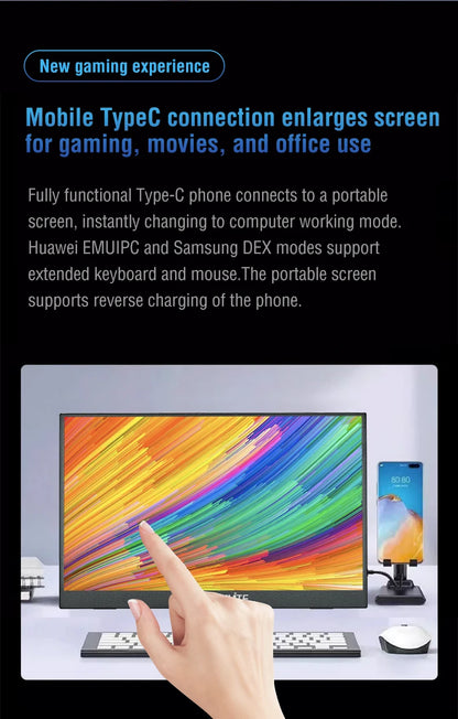 16-Inch Portable 1200P HDR Monitor - Touch/Non-Touch IPS Gaming Display