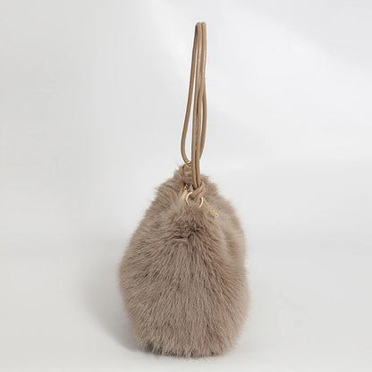 Luxury Plush Winter Bucket Bag