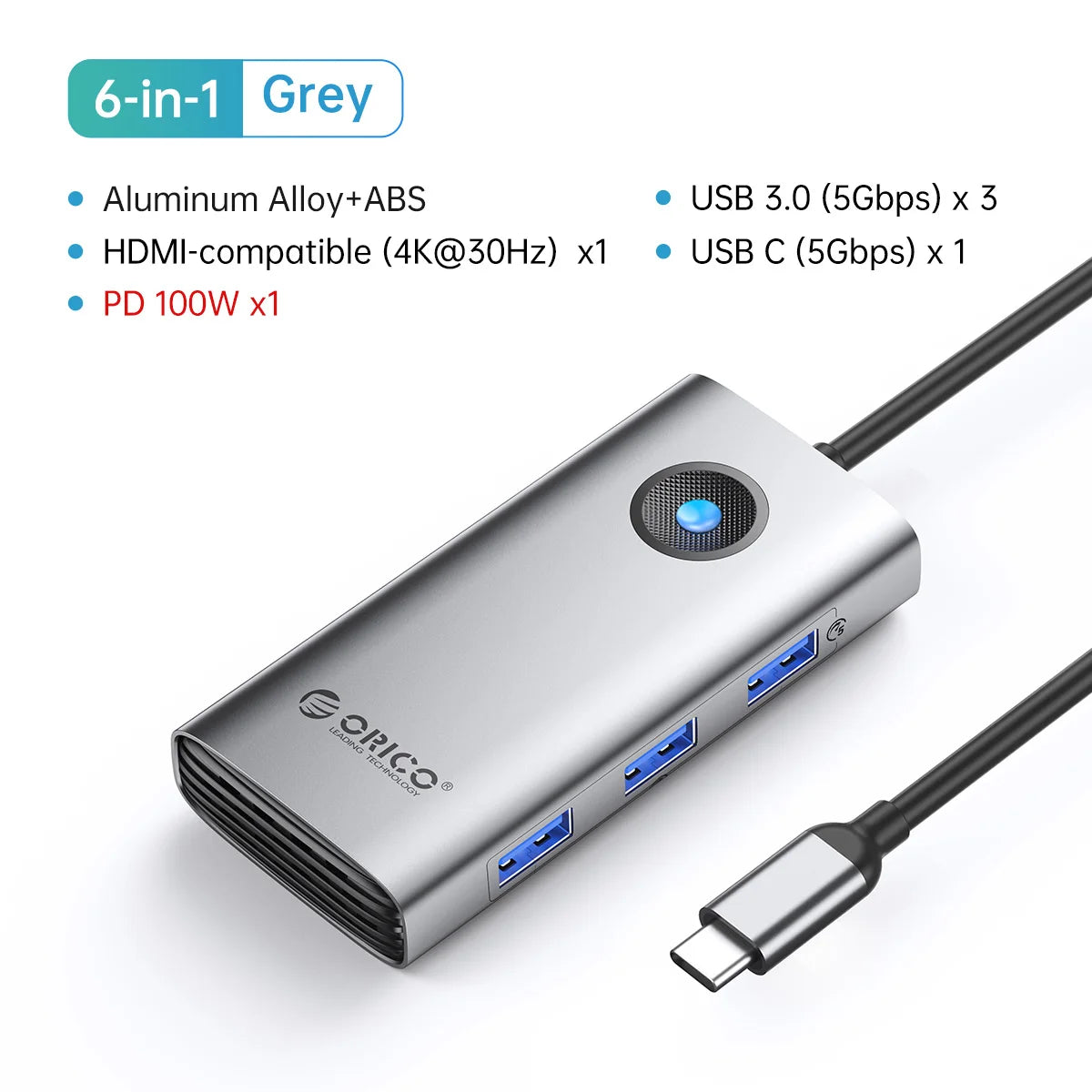 ORICO 10-in-1 USB-C Docking Station 4K HDMI Hub for Laptop & MacBook - 32