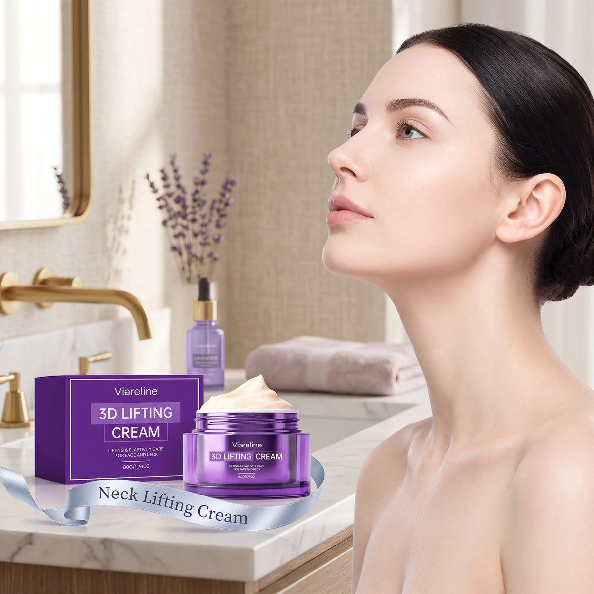 3D Face and Neck Lifting Firming Cream - Anti-Aging Moisturizer for Skin Elasticity