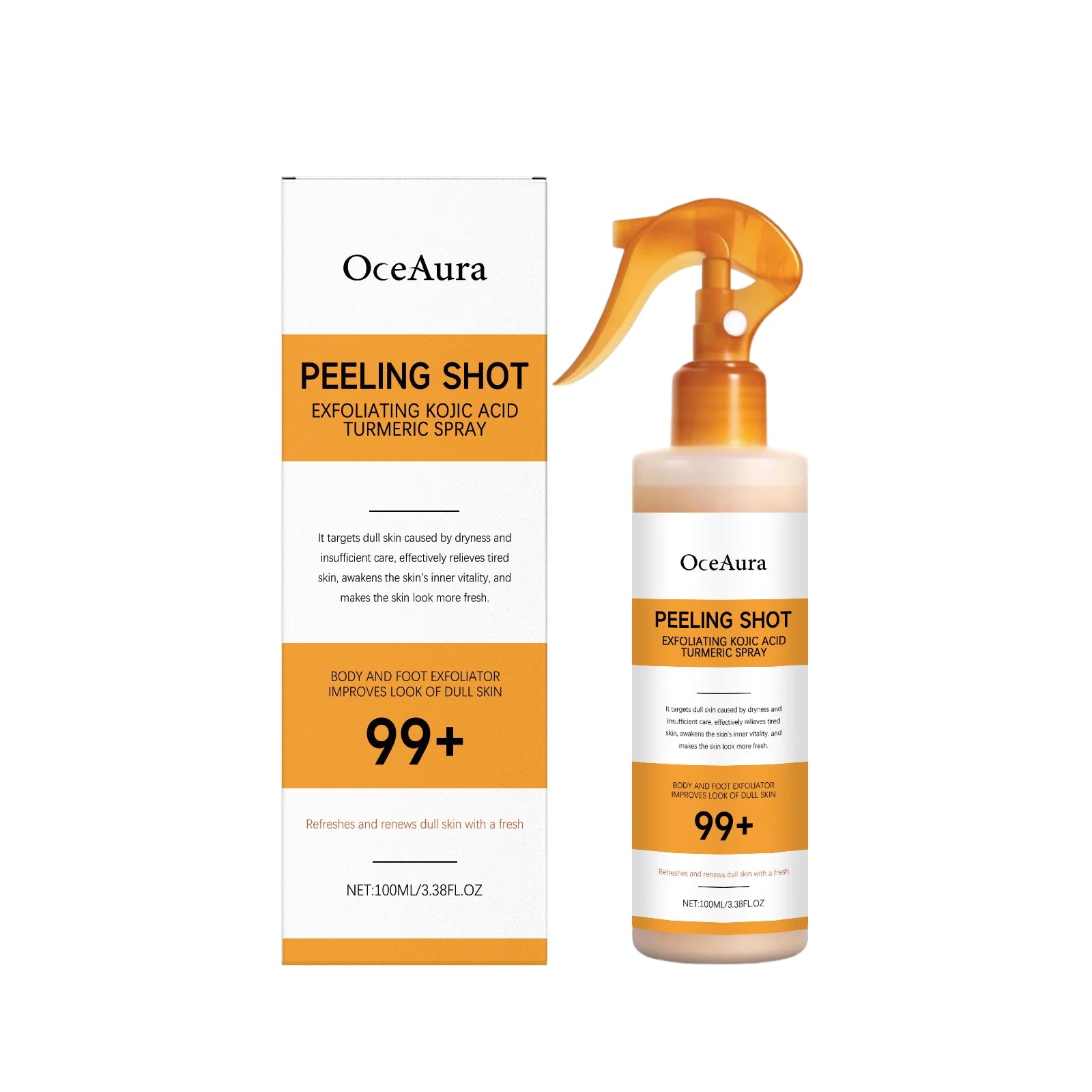 Exfoliating Turmeric Body & Foot Peeling Spray for Brightening & Smooth Skin - 14