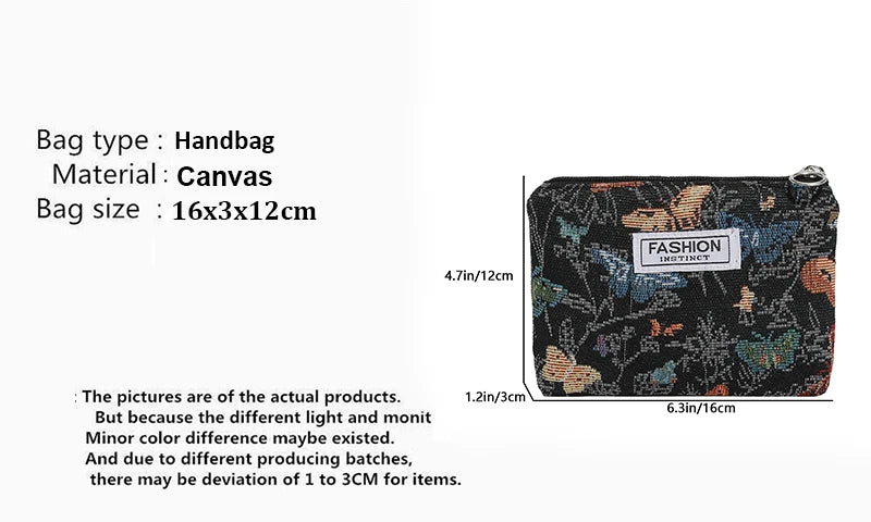 Luxury Retro Floral Canvas Clutch
