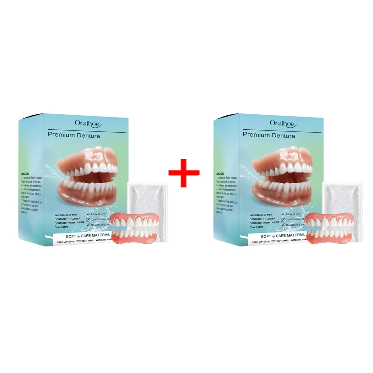 Temporary Silicone Dental Veneers - Custom Fit Comfortable False Teeth Set