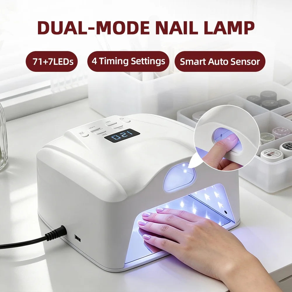 78-LED Dual-Mode UV Nail Lamp - Gel Polish Dryer with Auto Sensor