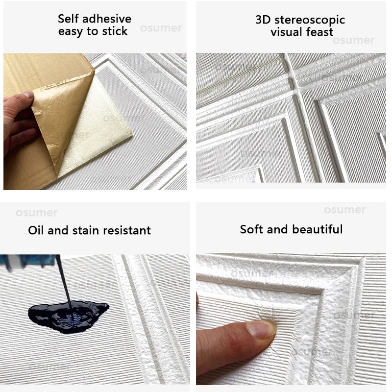 3D Foam Wall Panels Self-Adhesive Waterproof Wallpaper