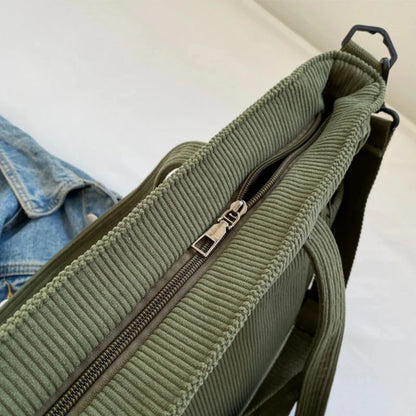Striped Corduroy Tote