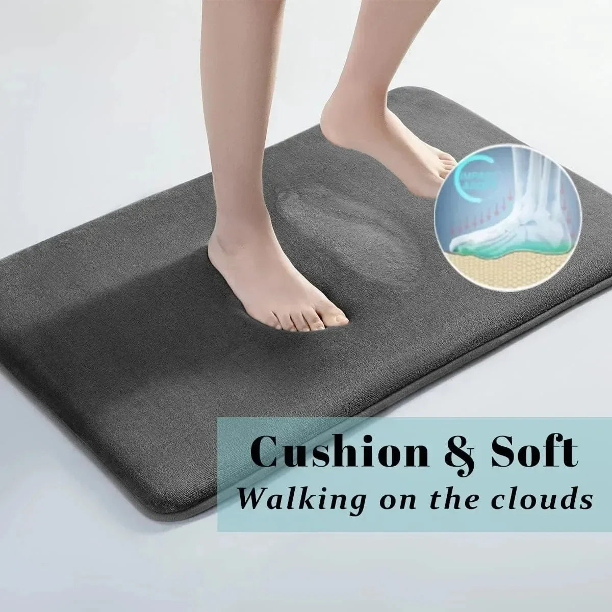 Ultra Soft Non-Slip Coral Velvet Bath Mat - Quick Dry Bathroom Rug - 2