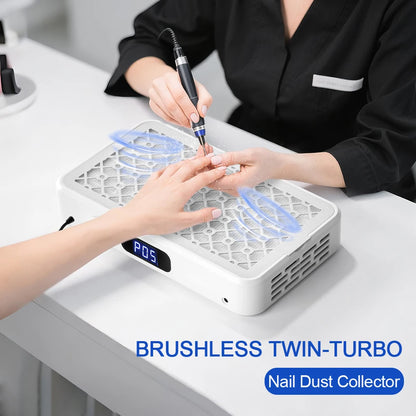 5-Speed Brushless Dual Turbo Nail Dust Collector