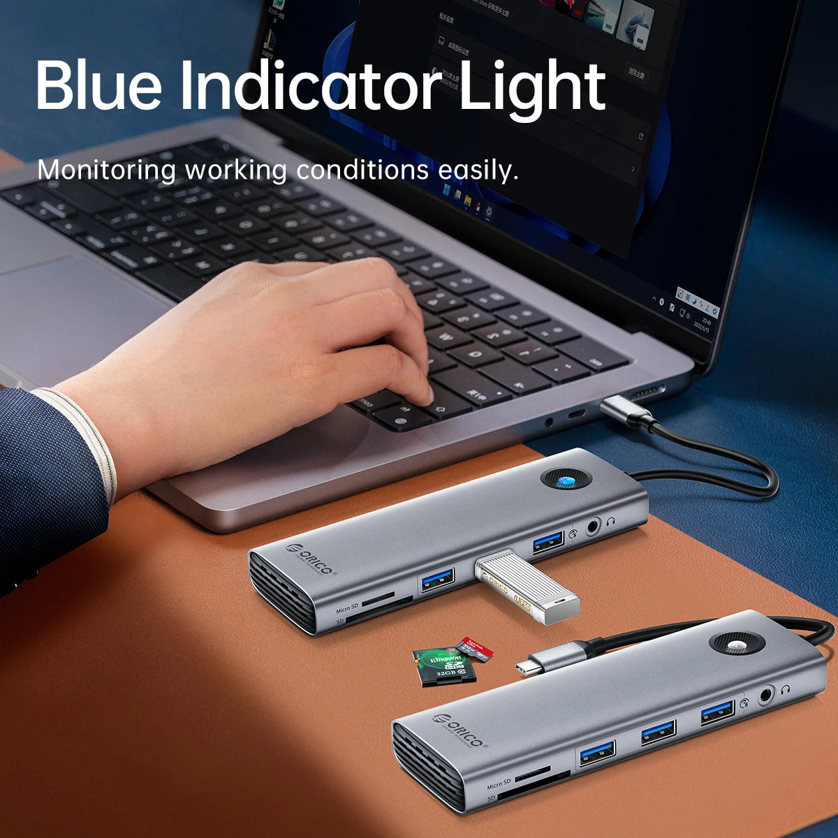 ORICO 10-in-1 USB-C Docking Station 4K HDMI Hub for Laptop & MacBook