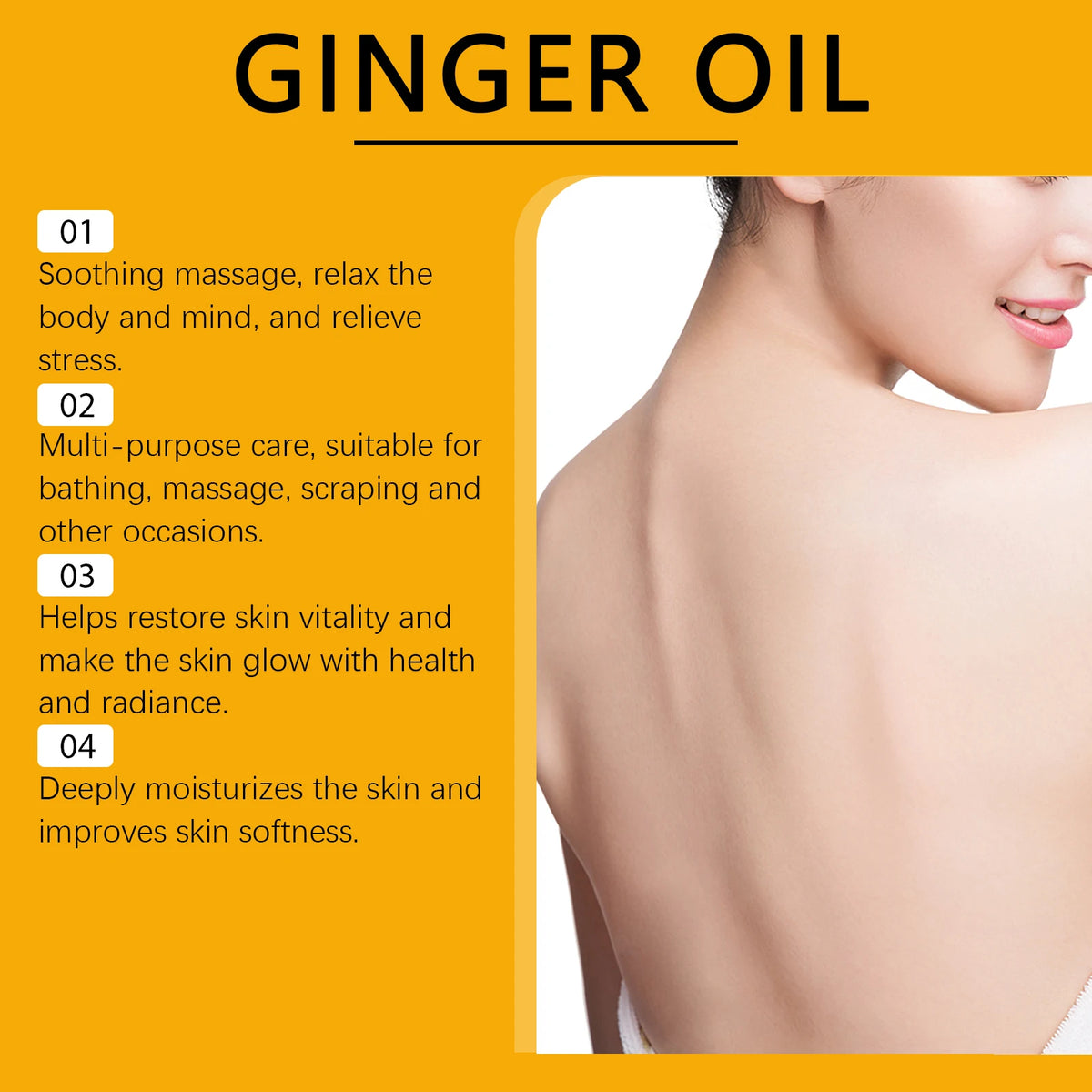 Natural Ginger & Arnica Muscle Relief Massage Oil for Deep Tissue Body Relaxation