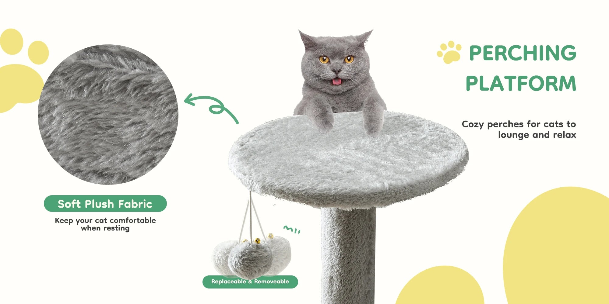 44" Multi-Level Cat Tree Tower with Scratching Posts & Cozy Condo - 9