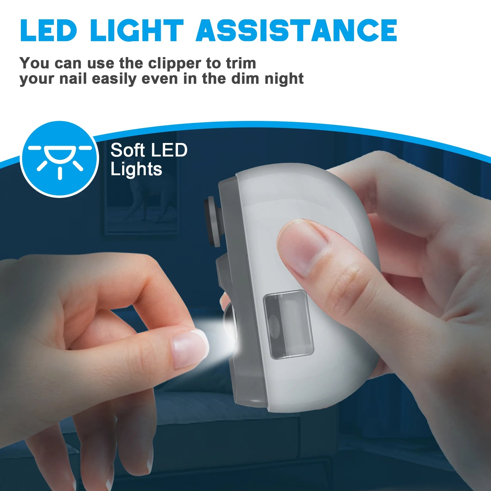 Automatic Electric Nail Trimmer & Polisher - Safe & Painless LED Nail Care Device - 11