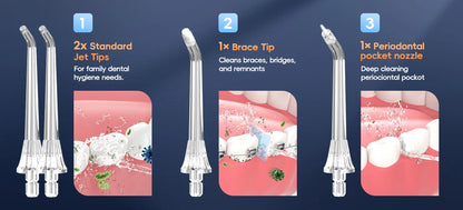 2-in-1 Electric Toothbrush and Water Flosser Combo with 4 Replaceable Heads
