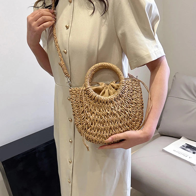 Luxury Woven Half-Moon Bag