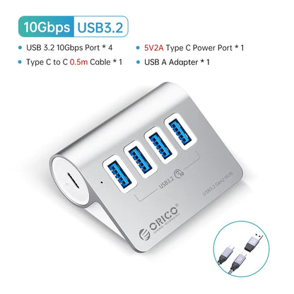 7-Port Powered USB 3.2 Hub with Fast Charging for Laptop & PC
