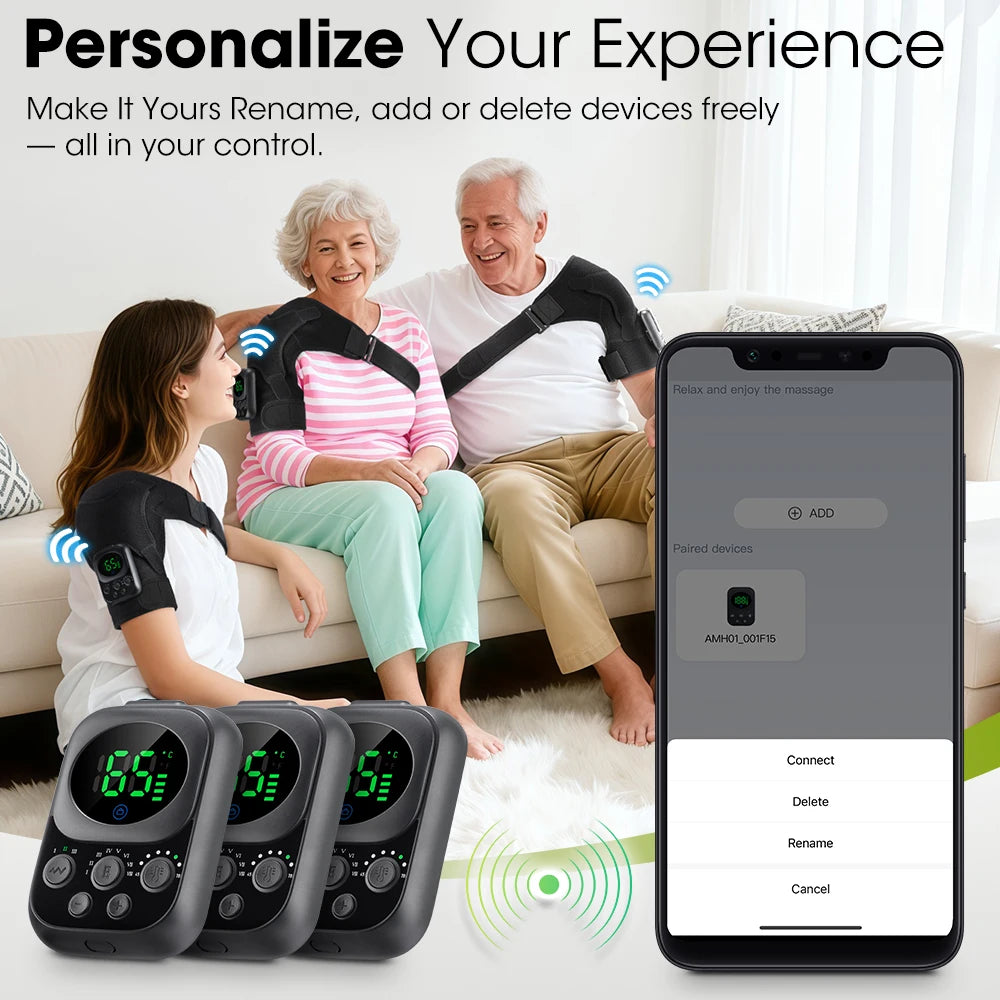 Smart Cordless Shoulder Heating Massager with Vibration & App Control - 28