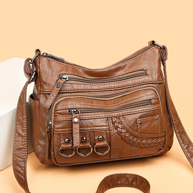Luxury Vintage PU Leather Handbag