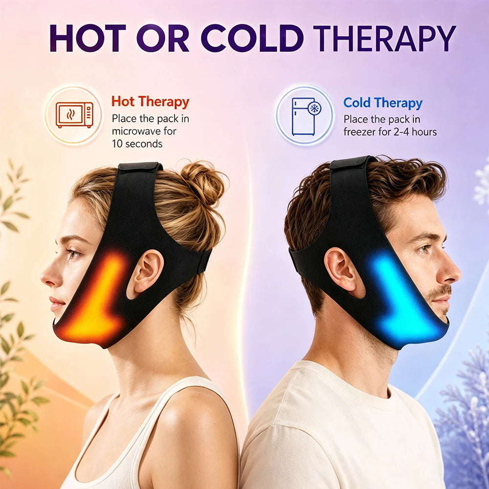 V-Line Face Lifting Bandage with Hot & Cold Gel Pack for Jaw & Chin Contouring