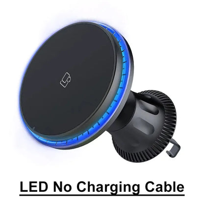 Magnetic Wireless Car Charger for iPhone 15/14/13/12 with RGB LED Light