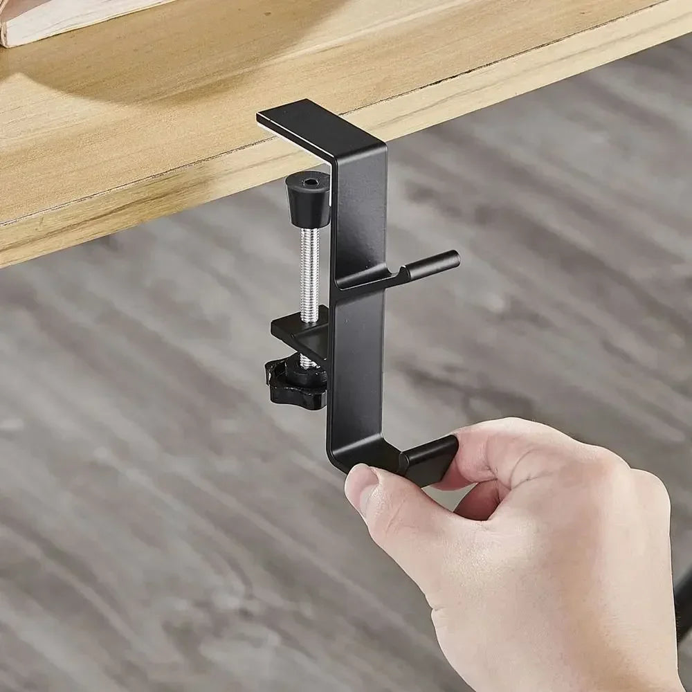 Universal Aluminum Desk Hook: Headphone Stand & Portable Bag Hanger - 18
