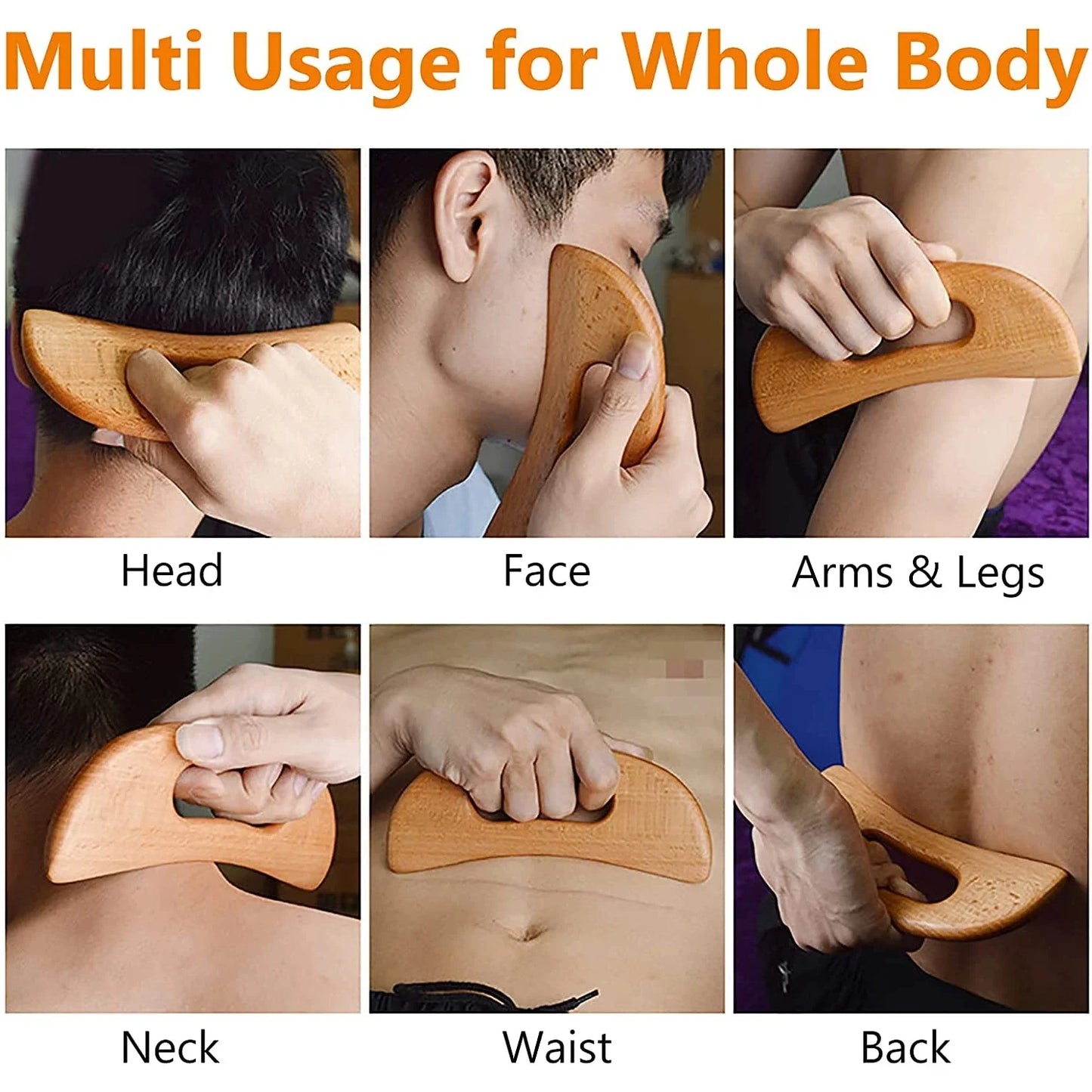 Wooden Lymphatic Drainage Massager & Body Gua Sha Tool